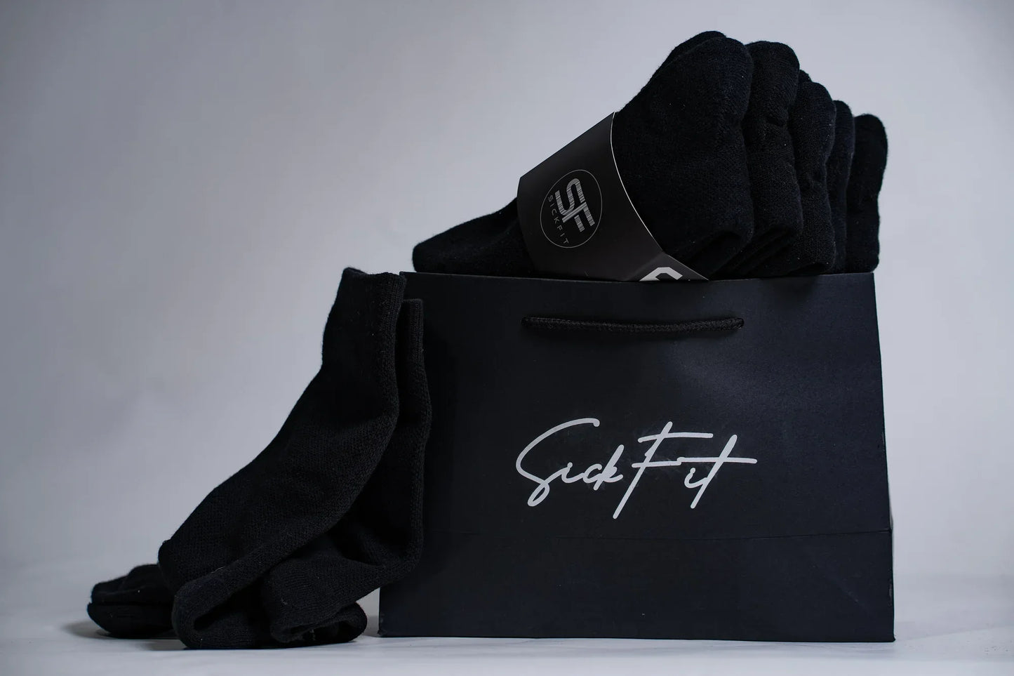 TORCH X White Lace Combat Boots X SickFit - Black Boot Socks (6 - Pack) Bundle