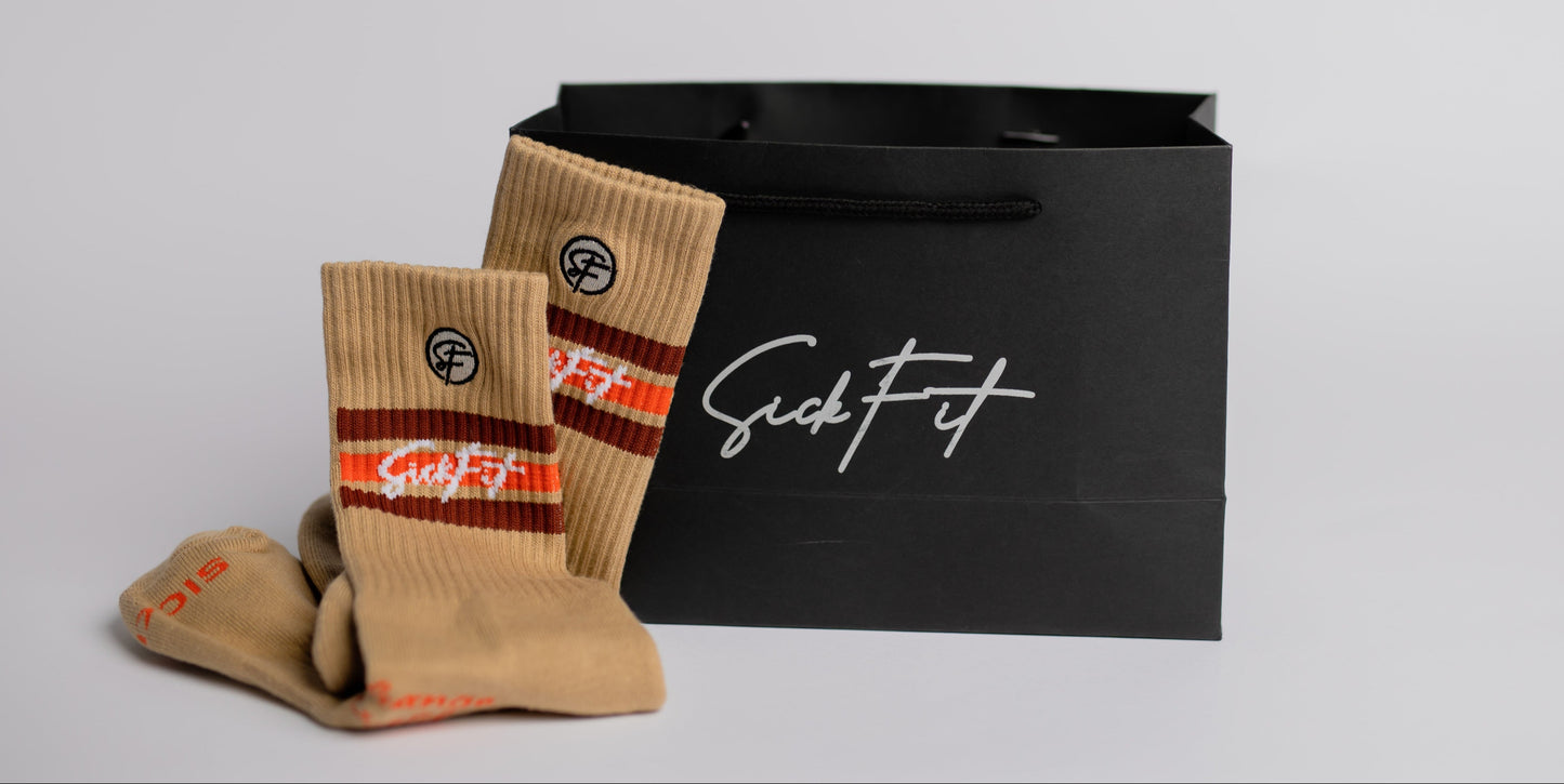 SickFit Stripe Socks- Sandstone