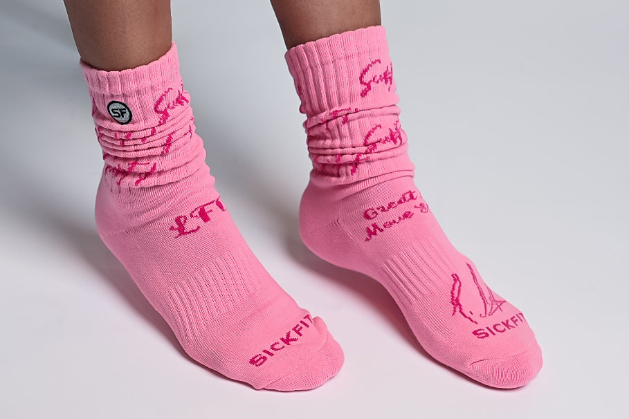SickFit Slouch Socks- Pink