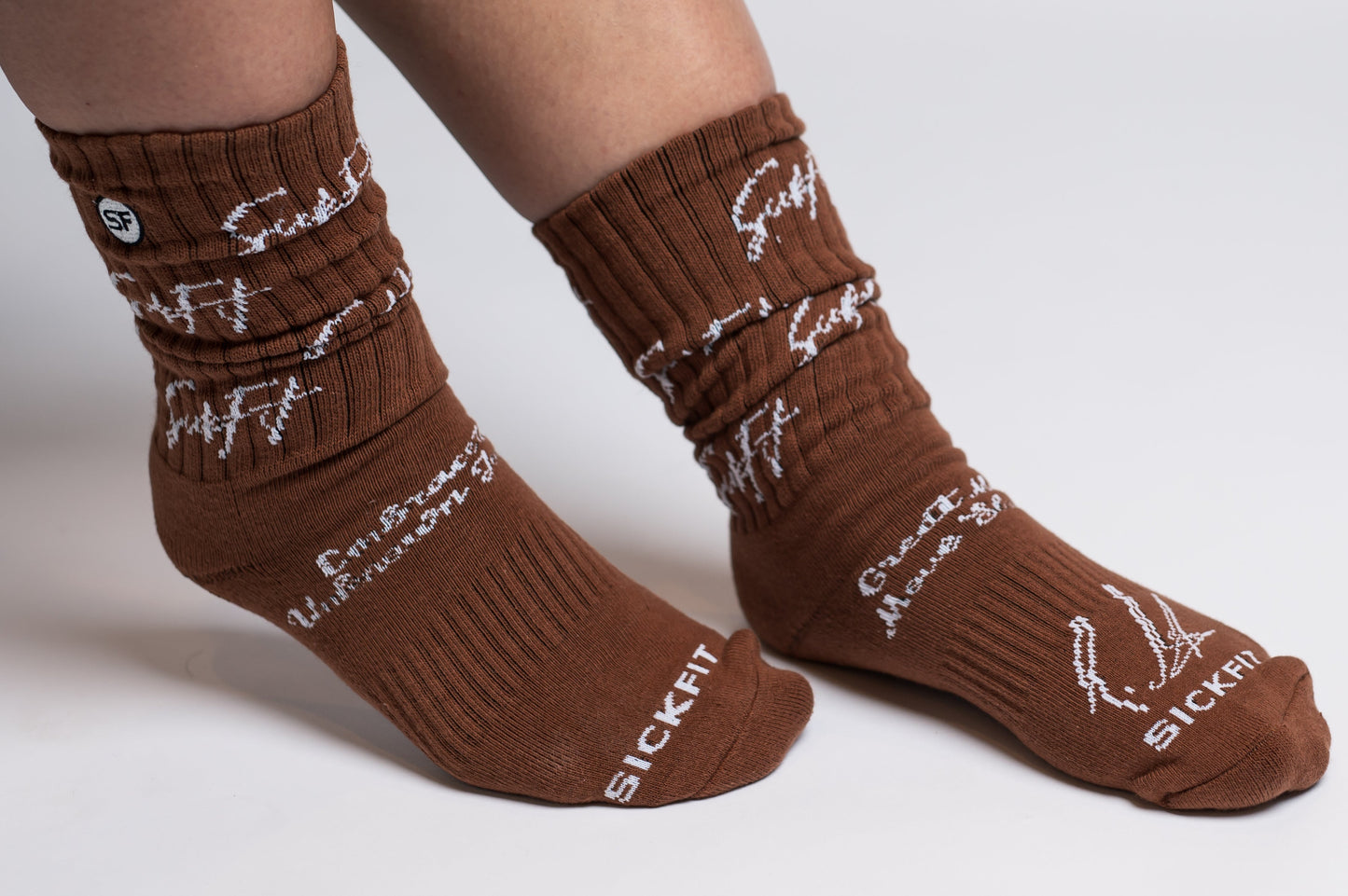 SickFit Slouch Socks- Brown