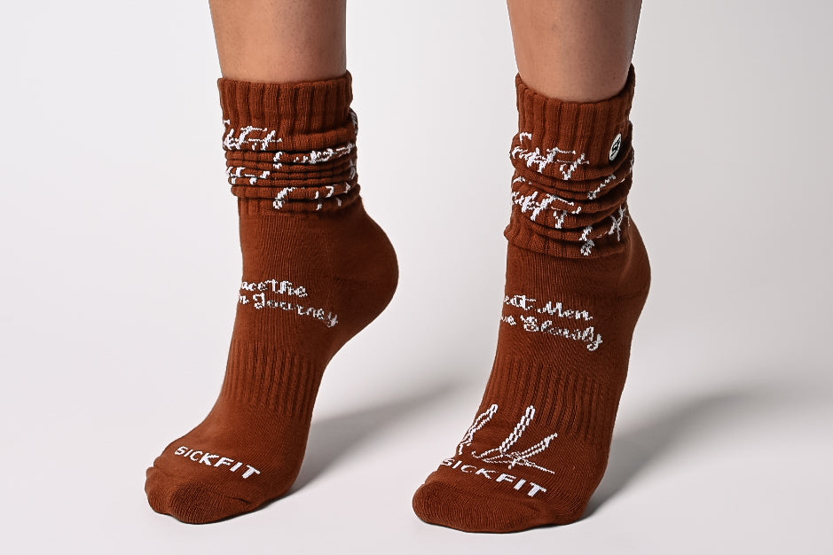 SickFit Slouch Socks- Brown