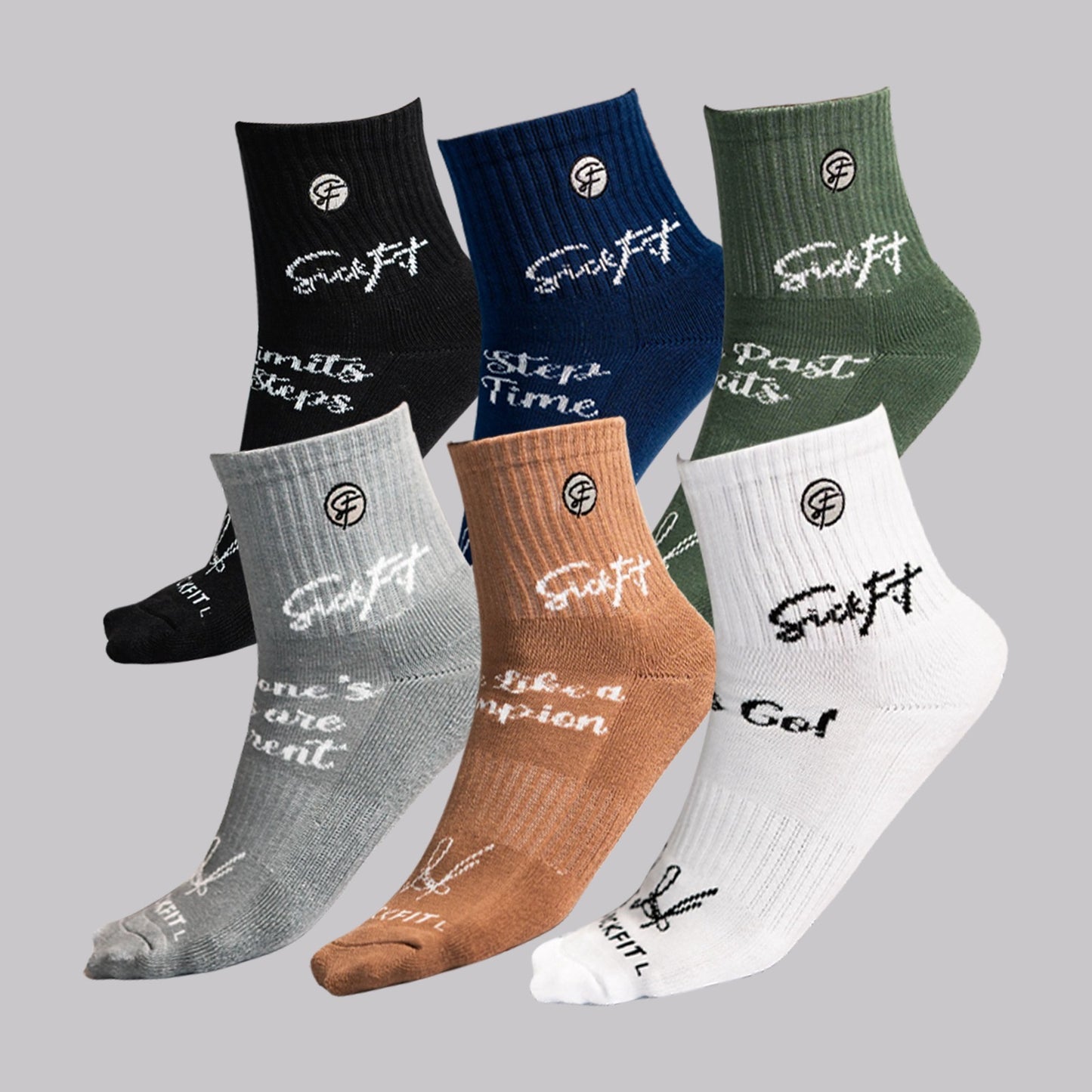 Everyday Performance Compression Crew & Quarter Socks  - 12 Pack Bundle