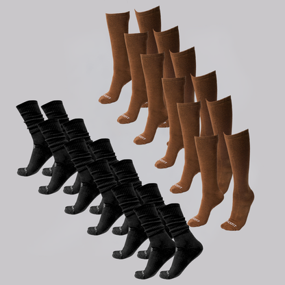 12 - Pack - Compression Light Weight Boot/ PT Sock – 670-1 Compliant Performance Fit