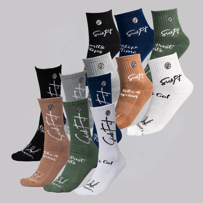 Everyday Performance Compression Crew & Quarter Socks  - 12 Pack Bundle