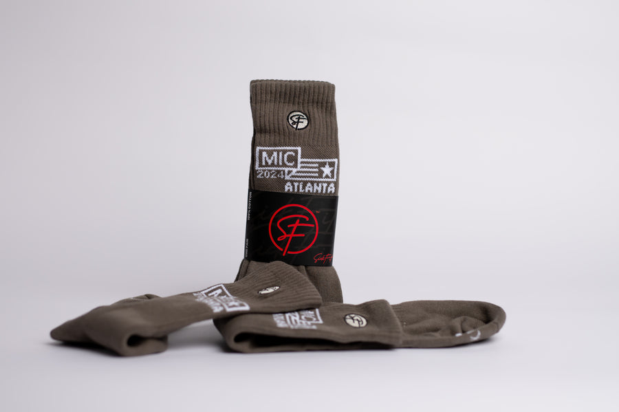 Charcoal Brown MIC Atlanta Sickfit Crew Compression socks