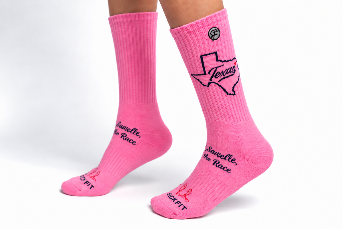 SickFit Dallas Texas Compression Socks in Pink