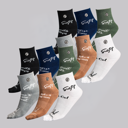 Everyday Performance Compression Quarter Socks - 12 Pack Bundle