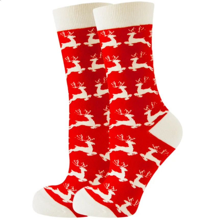 Red Reindeer Socks