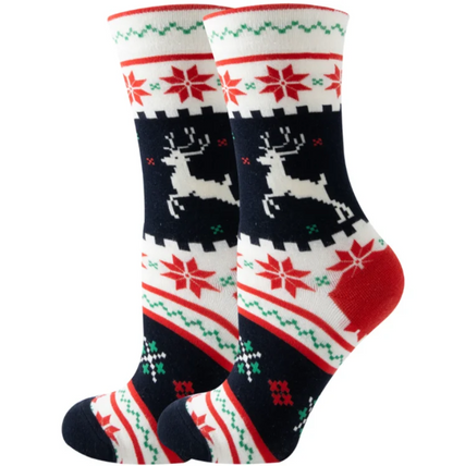 Snowflakes & Reindeer Socks