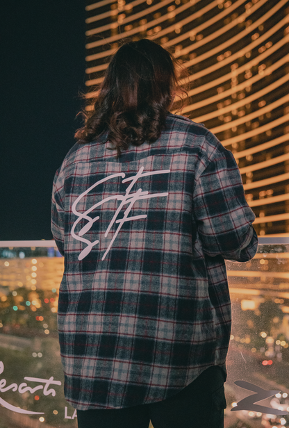 SickFit Flannel Jacket-Navy