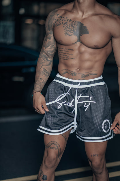 SickFit Varsity Black Mesh Shorts