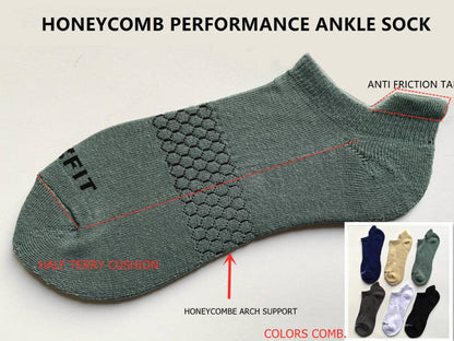 SickFit 6 Pack Honeycomb Low Cut Performance Socks