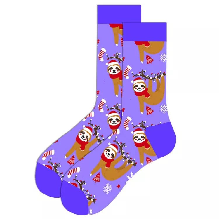 Merry Slothmas Socks