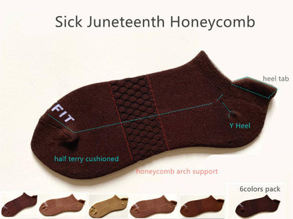 SickFit 6 Pack Shades of Brown Ankle Socks